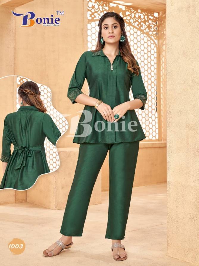 Bonie Rihana Silk Linen Western Wear Wholesale Ladies Top With Bottom Catalog
